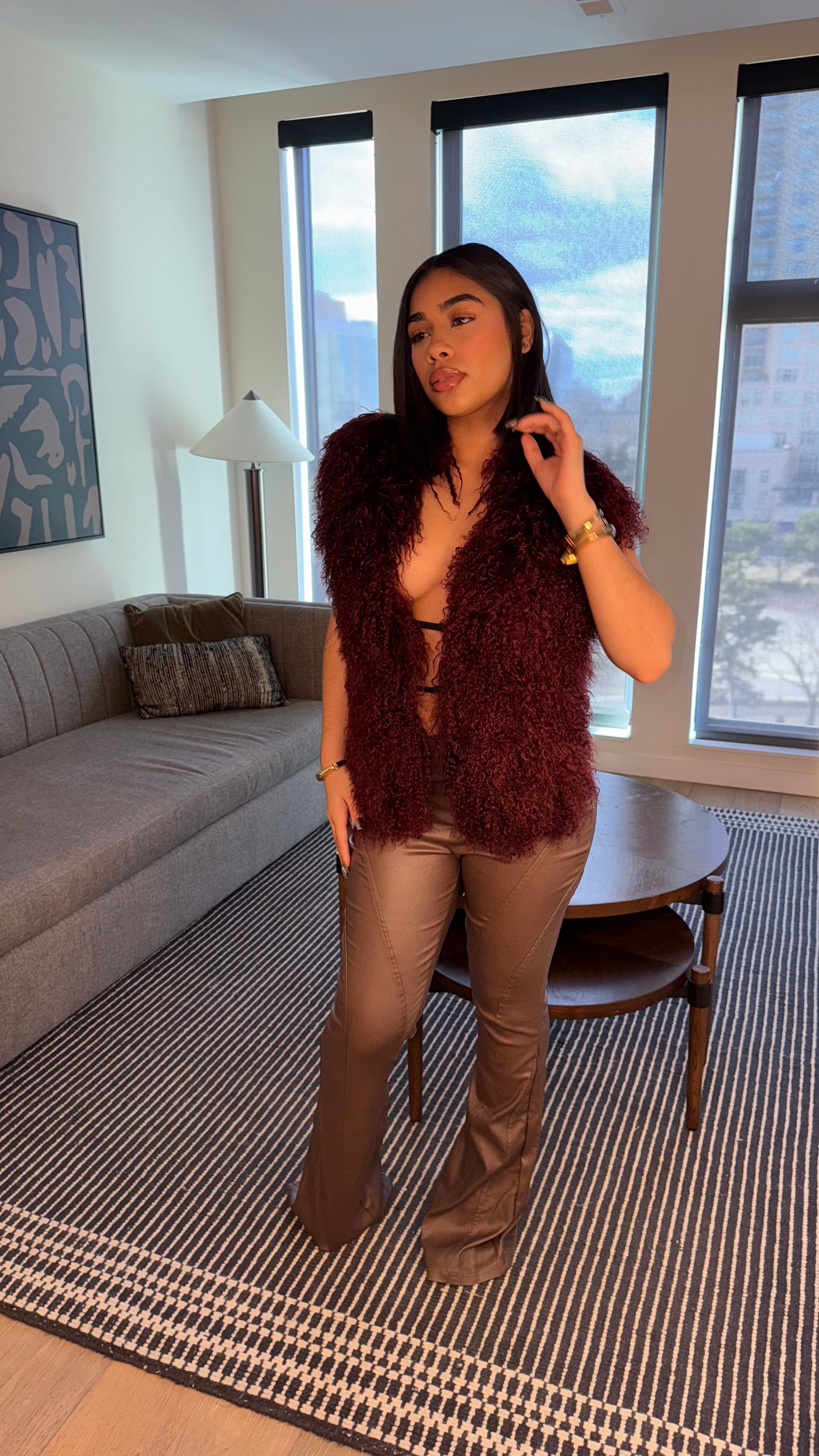 Volume blouse Burgundy