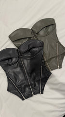 Snapped Corset Black