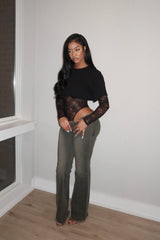 Liangelo Lace crop top